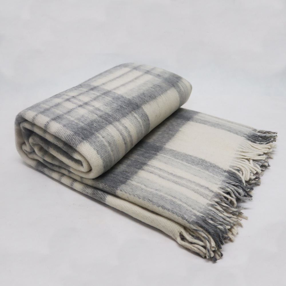 Merino-Wolldecke Grey
