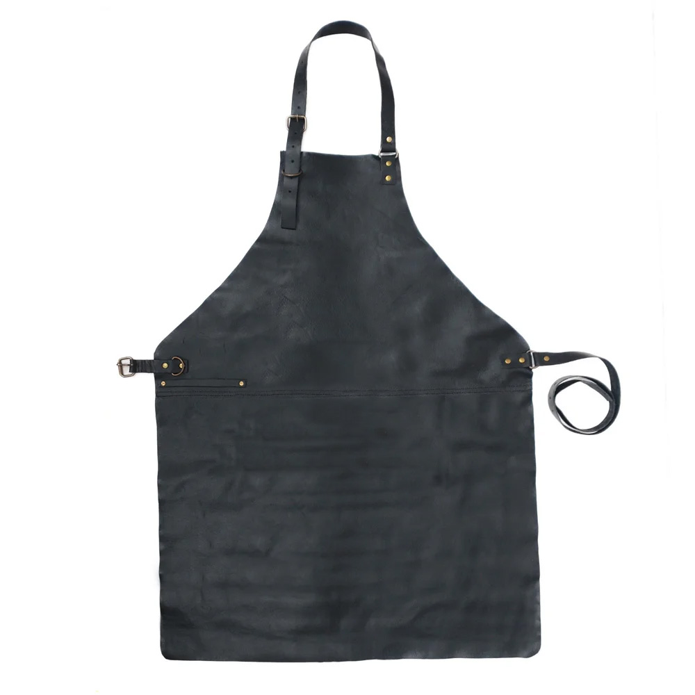 Schwarze Lederschürze uniBLACK – Ansicht 3