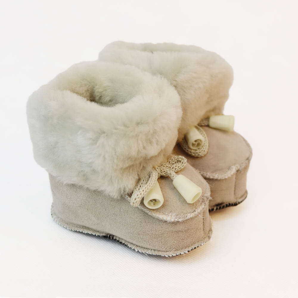 Pelzschuhe für Kinder – Beige